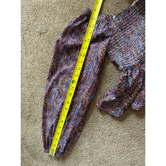 J Crew Puff Sleeve Smocked Top in Liberty Cottagecore Paisley Romantic Feminine - Picture 6 of 7